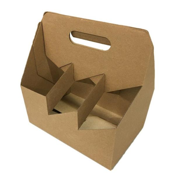Corrugated 4 Bottle Cardboard Wine Carrier 6 Pack Cardboard Wine Bottle Carrier