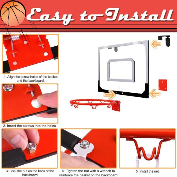 Kids Room Basketball Game Gifts Toys Age Range 8 to 13 Years Indoor Mini Basketball Hoop Balls Net