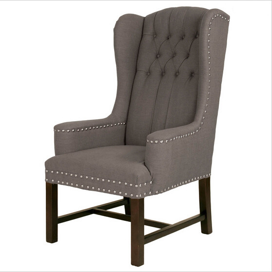 French luxury Chair Living Room linen Tufted Fabric Accent Chairs in 2018