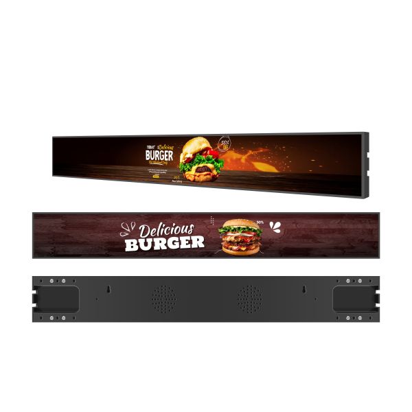 CH 23.1/35/37/47.1 Inch Ultra Wide Stretched Bar IPS LCD Display Edge-Lit LED High Brightness NFC for Indoor Retail Shelf