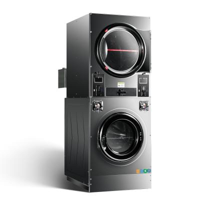 Washing Machines and Drying Machines Stacked Washer and Dryer 22kg Industrial Laundry Machines for Hotel