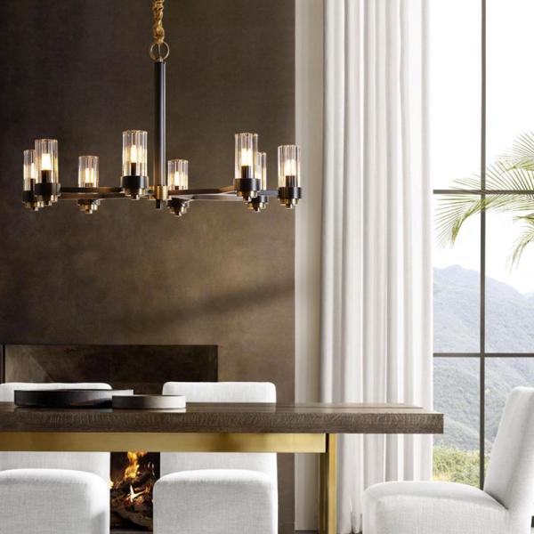 Triple Suspension Glass And Crystal Pendant Lighting Modern Chandelier
