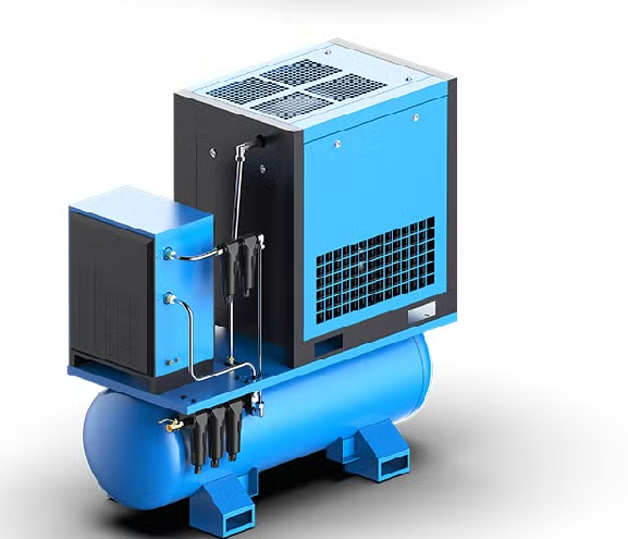 11kw High Pressure Screw Air Screw Compressor with Tank, Line Filters Laser Cutting