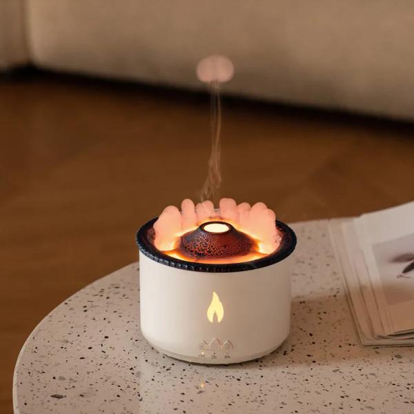 HOMEFISH Ultrasonic Aroma Humidifier Volcano Oil Diffuser 360ML USB Installation