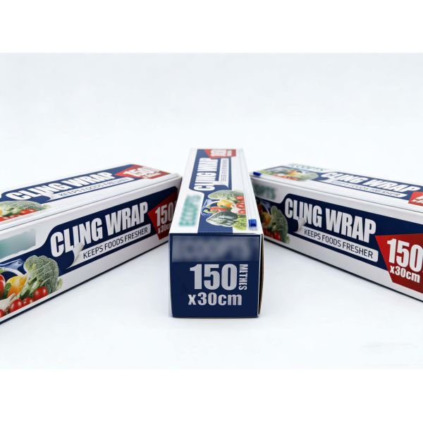 100% Safe PE Cling Film With Cutter Box for Food Wrap Fruits and Vegetables Packaging Made in CHina