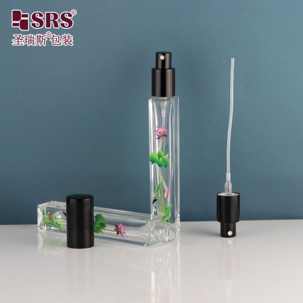 Square Shape Transparent Empty Glass Luxury Spray Pump Perfume Atomizer 10ml