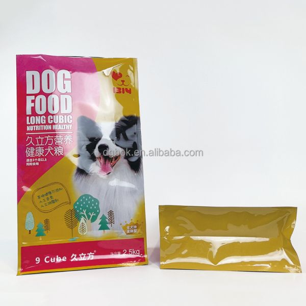 Customized Low MOQ 1000pcs Stand Up Pouch Flat Bottom Packaging Bags Aluminum Foil Moisture-proof For Pet Food Storage