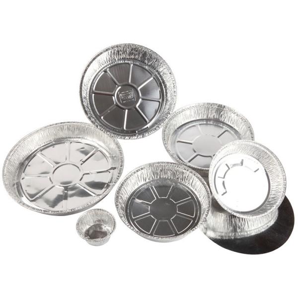 Round Aluminium Foil Food Containers , Disposable Aluminium Foil Trays For Dish