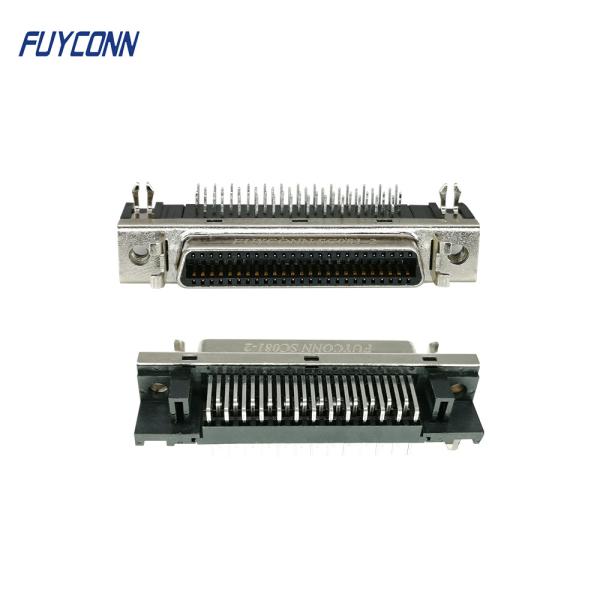 conector fêmea do ângulo direito 1.27mm MDR do PWB do conector de 50P SCSI