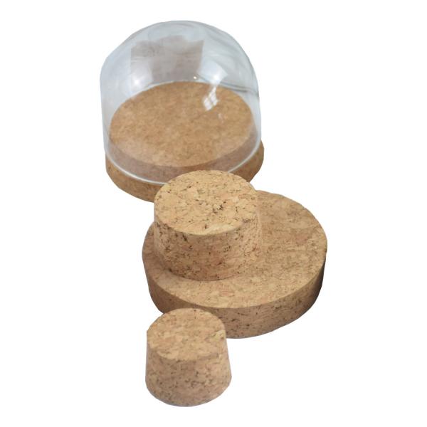 Base natural de Cork Lids Glass Dome Cork da decoração do OEM do FSC Nontoxic