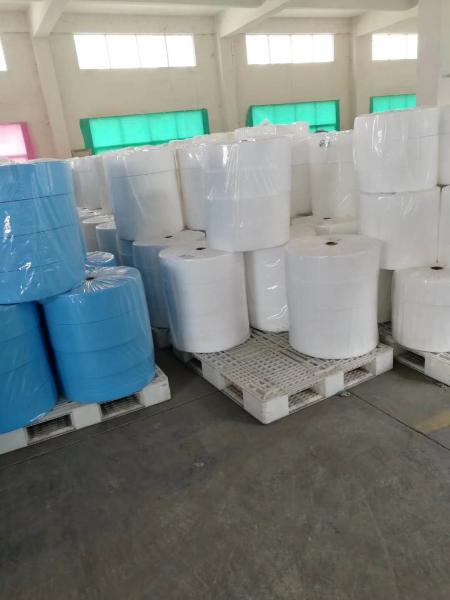 White Blue Meltblown Cloth , Melt Blown Material Hot Stamping Anti Bacteria