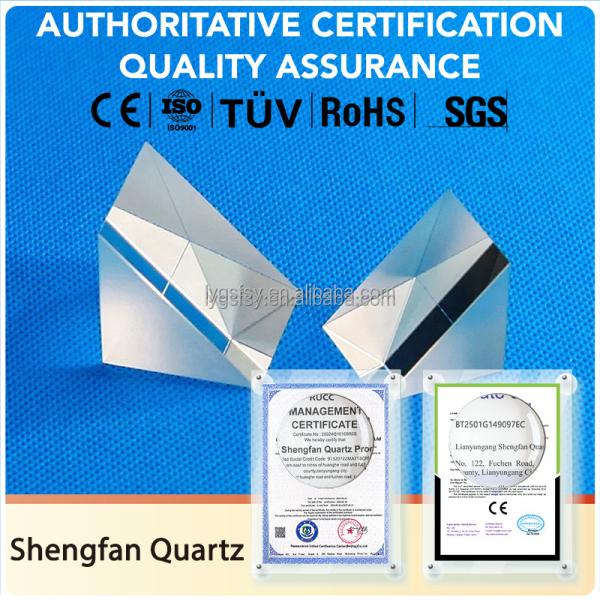 Clear Quartz Plate with Optical Prism Optical Quartz Prism Custom Cutting and Welding Processing Service