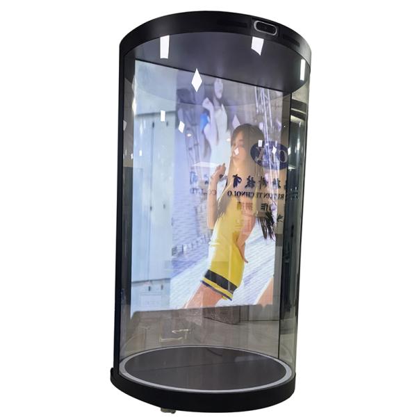 Display LCD transparente de 75 pulgadas con holotúbulo 3D Display holográfico circular