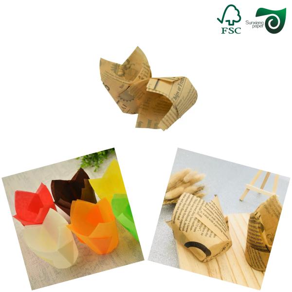 40 grammes de papier de qualité alimentaire résistant à la graisse couleur Cupcake papier de cuisson feuilles de papier de qualité