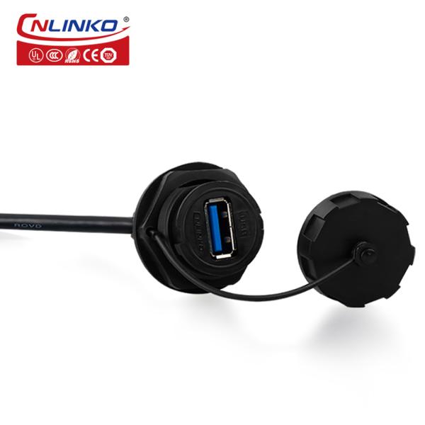 Socket Connector Cnlinko USB Waterproof Circular Male Female USB Plug Panel Mount USB3.0 Ip68 Automotive Type C Female Connector