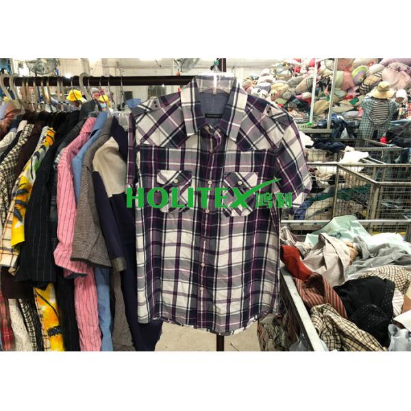 Korean Style Second Hand Mens Shirts Short Sleeves For Southeast Asia
