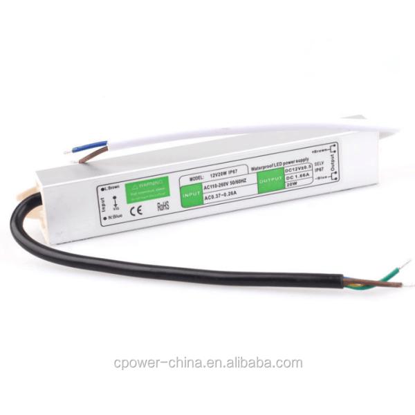 Waterproof LED Driver Output DC 12V Power Supply for Underwater CE Rohs 10W 15W 20W