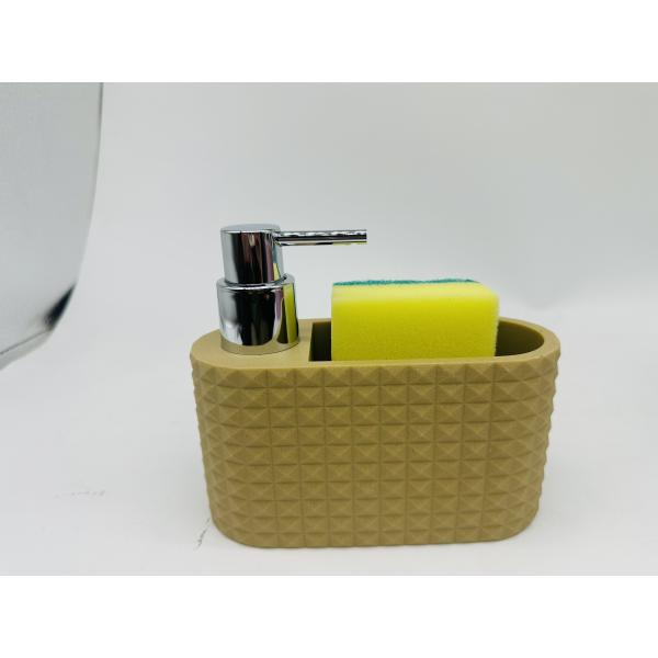 2N1 Dispenser de savon en pierre de sable et à billes de nettoyage Appareils de cuisine Caddy pour le savon à main liquide