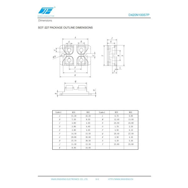 Silicon N-Channel Enhancement Mode Power MOSFET D420N100S7P with Planar Structure