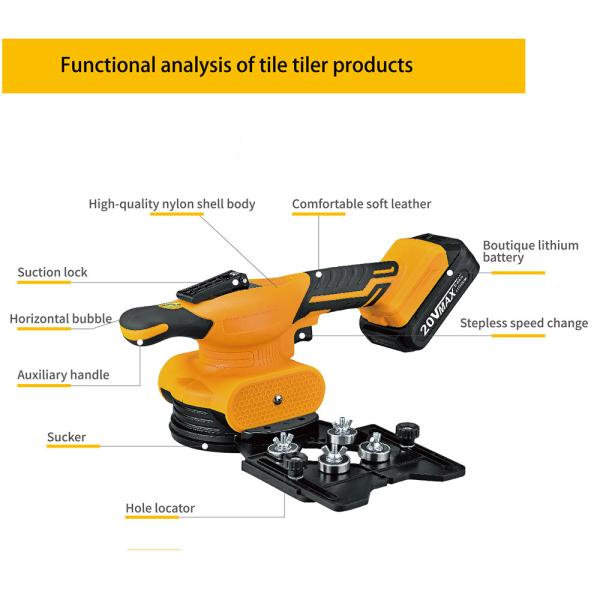 20V Battery Tiling Tiles Vibrator Electric Handheld Leveling Machine Tool Tile Leveling Machine