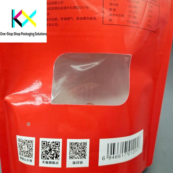 Custom Food Packaging Bags For Food And Snacks Stand Up Pouch With Clear Window