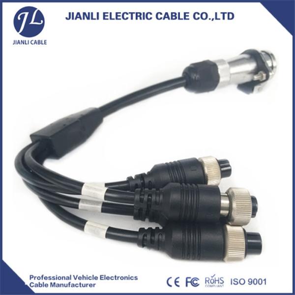 Pure Copper Trailer Extension Cable 4 Channels For Backup Camera Monitor / Vision Systems