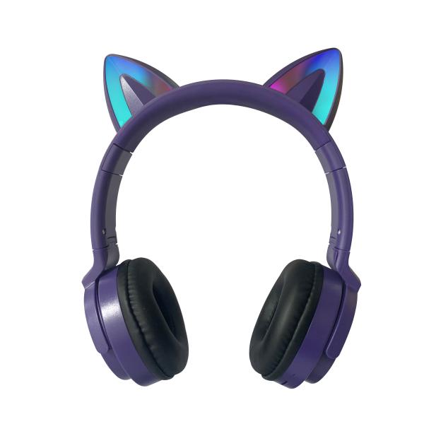 Наушники СИД уха кота шлемофона Bluetooth стерео детей беспроводные