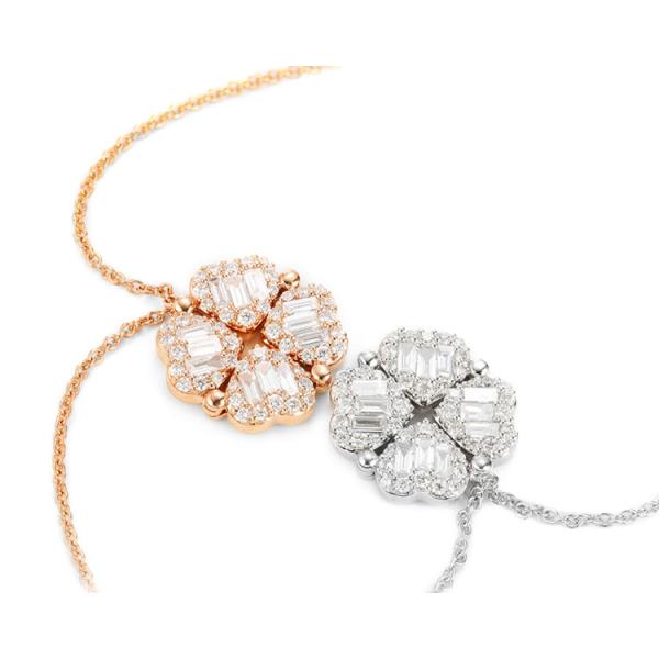 Plating 18 Gold 18K Gold Diamond Necklace Pendant Size 6.5*15mm
