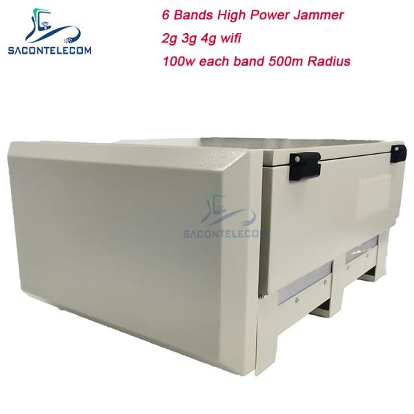 600W Waterproof Outdoor Bomb Jammer with 600m Radius for 5G 5.2G 5.8G Signal Blocking