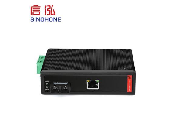 1 SC And 1 LAN Port Industrial Grade IP40 Fiber Optic Ethernet Switch