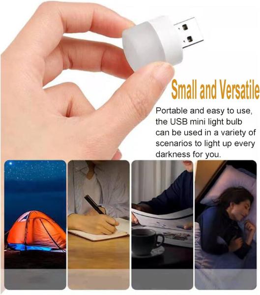 USB Night Light LED Mini Light Bulb Plug in Night Light Small Night Lights USB Light Bulb for Bedroom, Bathroom, Hallway
