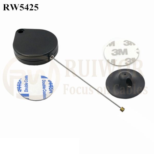 RW5425 Heart-Shaped Security Pull Box Plus Dia 38mm Circular Adhesive Plastic Plate