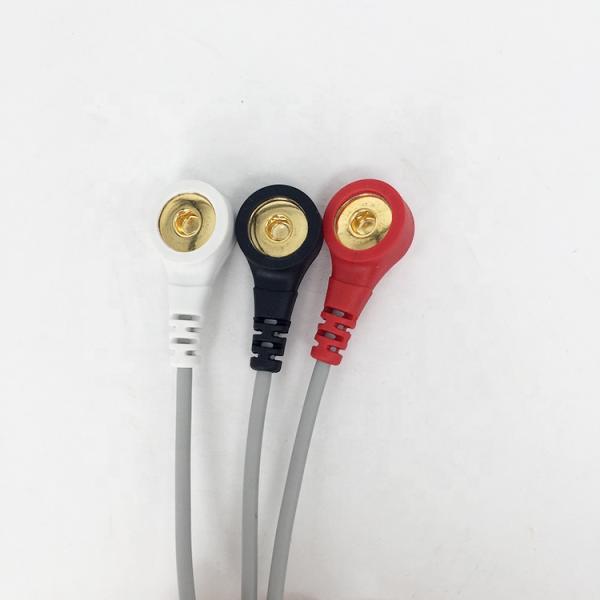 3350mm General 6 Pin ECG Patient Cables AHA One Piece 3 Leads ECG Cable