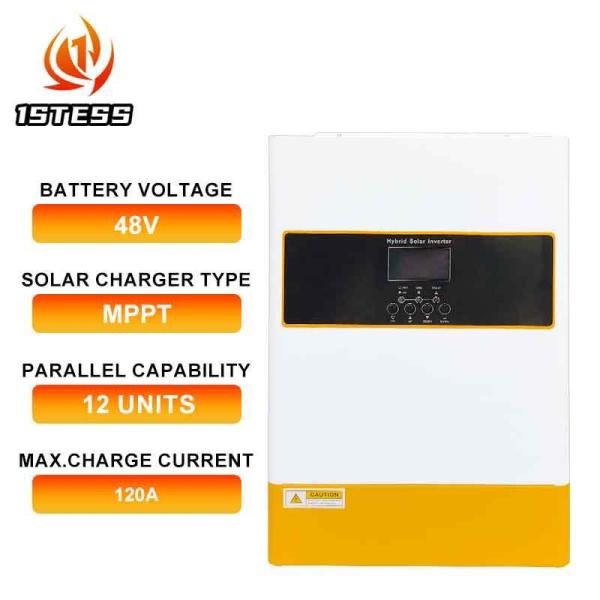Onduleur à onde sinusoïdale pure 5,5 kW 6,2 kW capable de fonctionner en parallèle 48 V MPPT monophasé haute tension
