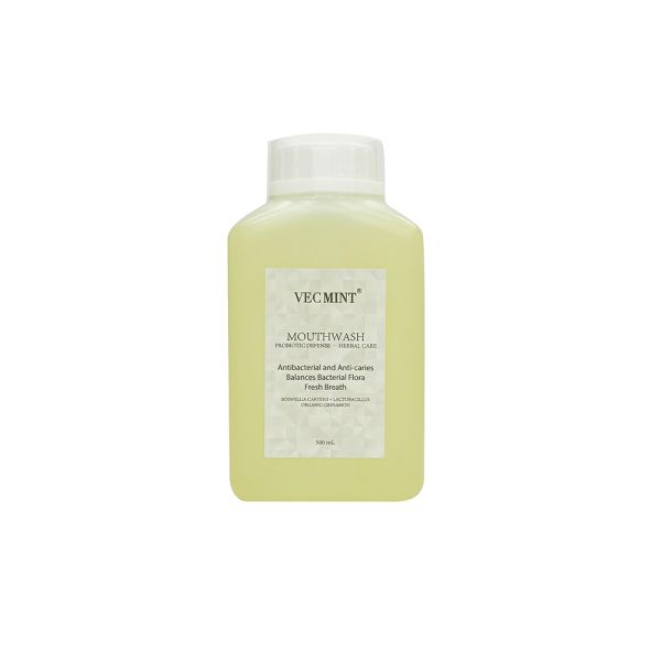 VECMINT Probiotic Defense Herbal Mouthwash - Antibacterial Anti-Cavities Oral Rinse (Balances Bacterial Flora & Fresh Breath) 500ml Bulk Wholesale