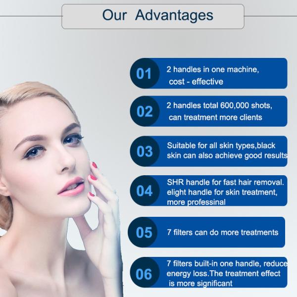 Съемки 2500В машины 600000 удаления волос лазера ИПЛ ОЭМ портативные