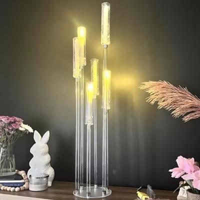 Decorações de mesa Porta-velas Candelabro acrílico Centro de mesa Centro de casamento