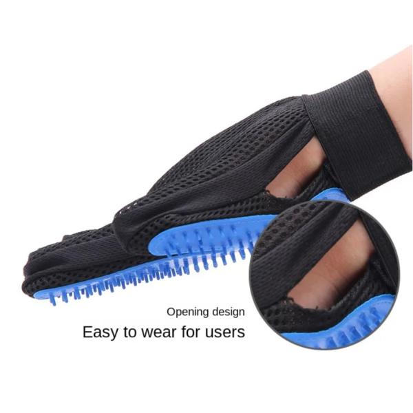 Голубые перчатки щетки холить любимца силикона TPR 18*24CM