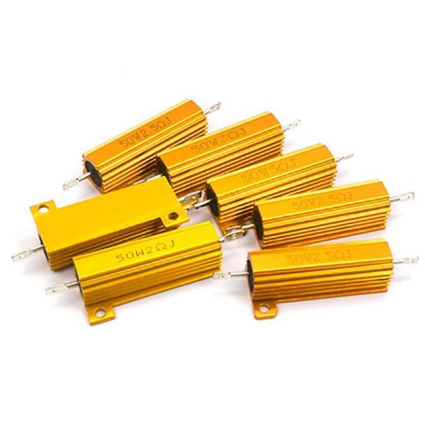 RX24 75W 300 Ohm Potência Ouro Alumínio Casca de Concha de Metal Casca Wire Resistor Wirewound