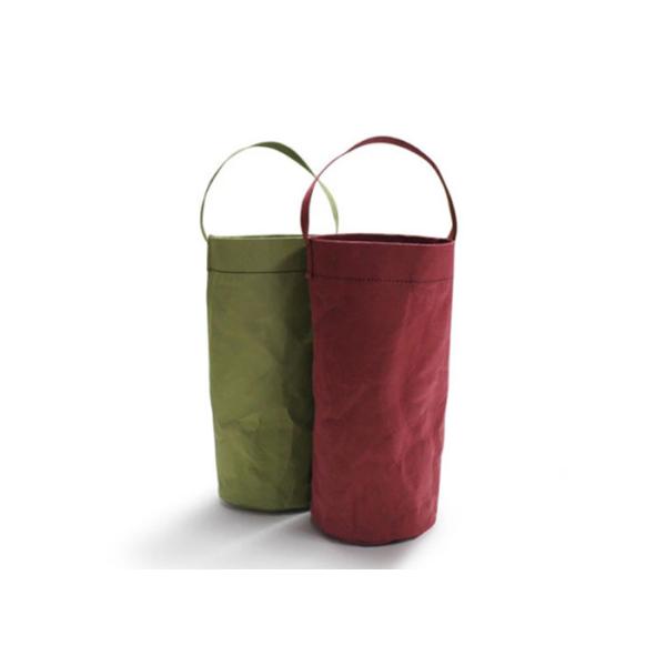 Washable Kraft Paper Wine Bottle Bags Eco Friendly Recycled Design