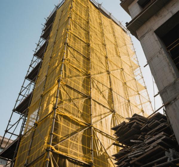 Breathable Customize Scaffolding Tarpaulins 340GSM 1000D Vinyl Fence Tape PVC Mesh Fabric For Construction Site