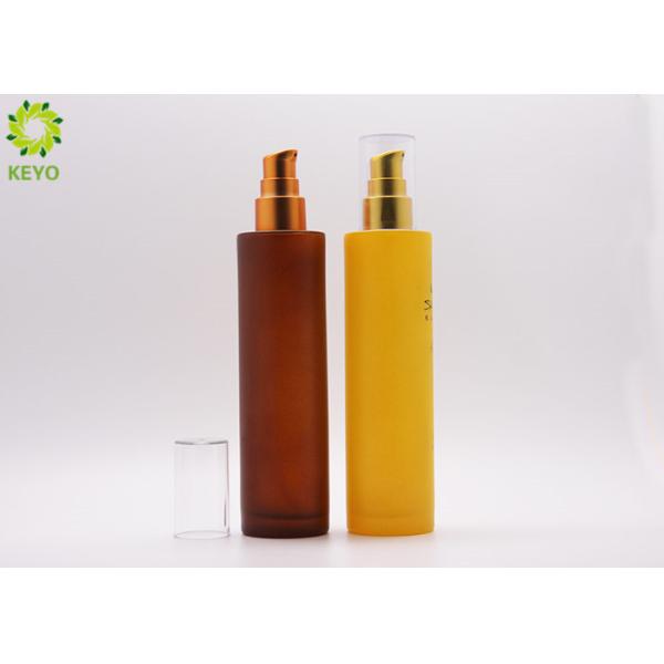 Frosted Colored Argan Skin Hair Oil Cosmetic Pump Bottles , Cosmetic Empty Bottles