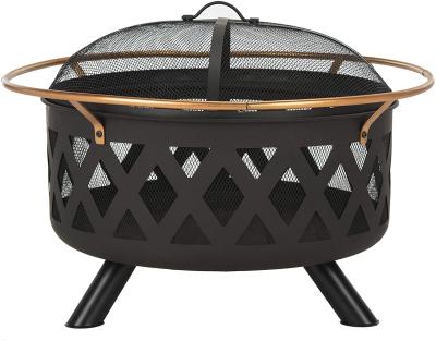 20.1 Pounds Copper And Black Portable Round Charcoal Fire Pit For Gardern