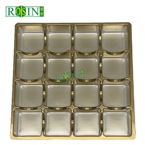 16 Cavity Disposable Biscuit Tray Packaging Plastic PP Gold Lightweight