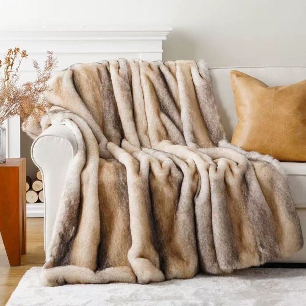 Winter Thick Faux Fur Blanket Faux Animal Fur Household Items