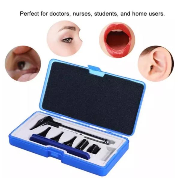 ENT Medical Diagnostic Tool AAA Battery Stainless Steel Digital Otoscope Set