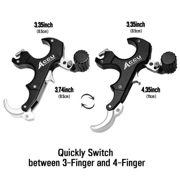 Thumb Button Bow Release 3 And 4 Finger instantly adjusted Aluminum Alloy compound bow  CR 7 Release