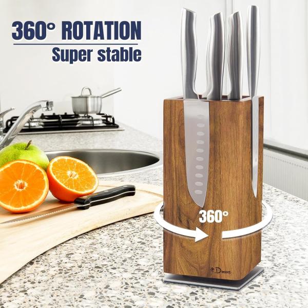 Rotatable Extra Large Capacity Magnetic Knife Holder Storage For Kitchen Counter Top