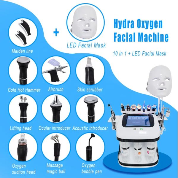 Face Lifting Moisturizing Facial Oxygen Bubble RF Hydro Microdermabrasion LED Facial Machine