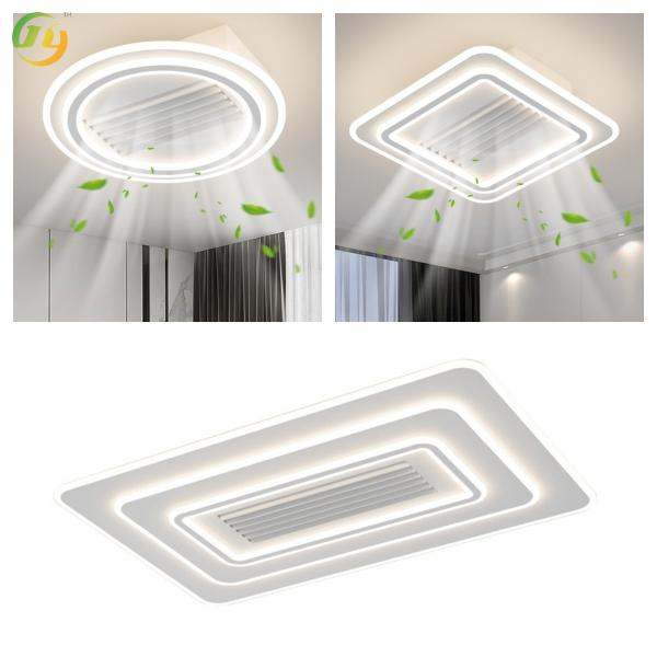 New Style Drum Type White Leafless Fan Lamp Wide Angle Air Supply Silent Living Room Bedroom Ceiling Fan Lamp